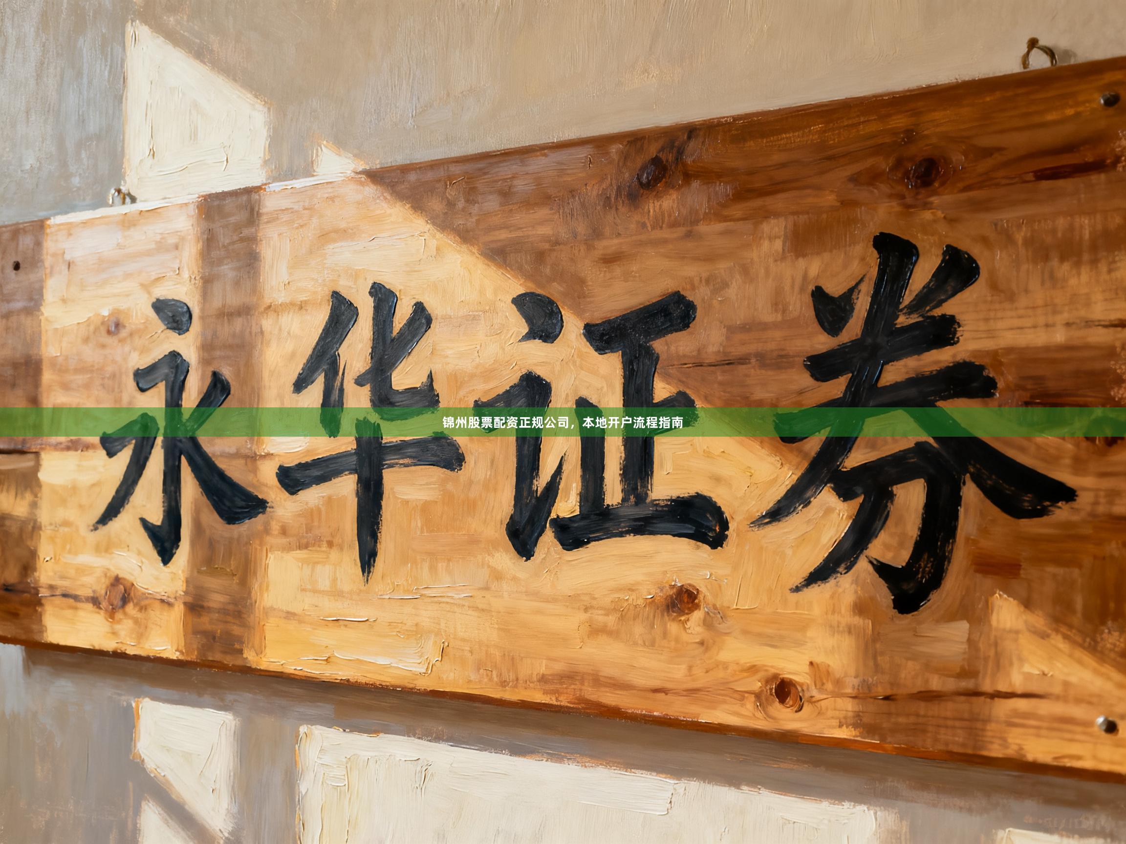 锦州股票配资正规公司，本地开户流程指南